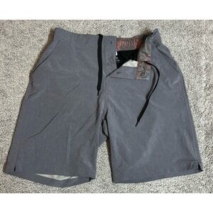 Flylow Shorts Size Small 30x8 Gray Stretch‎ Hybrid Performance Button Drawstring